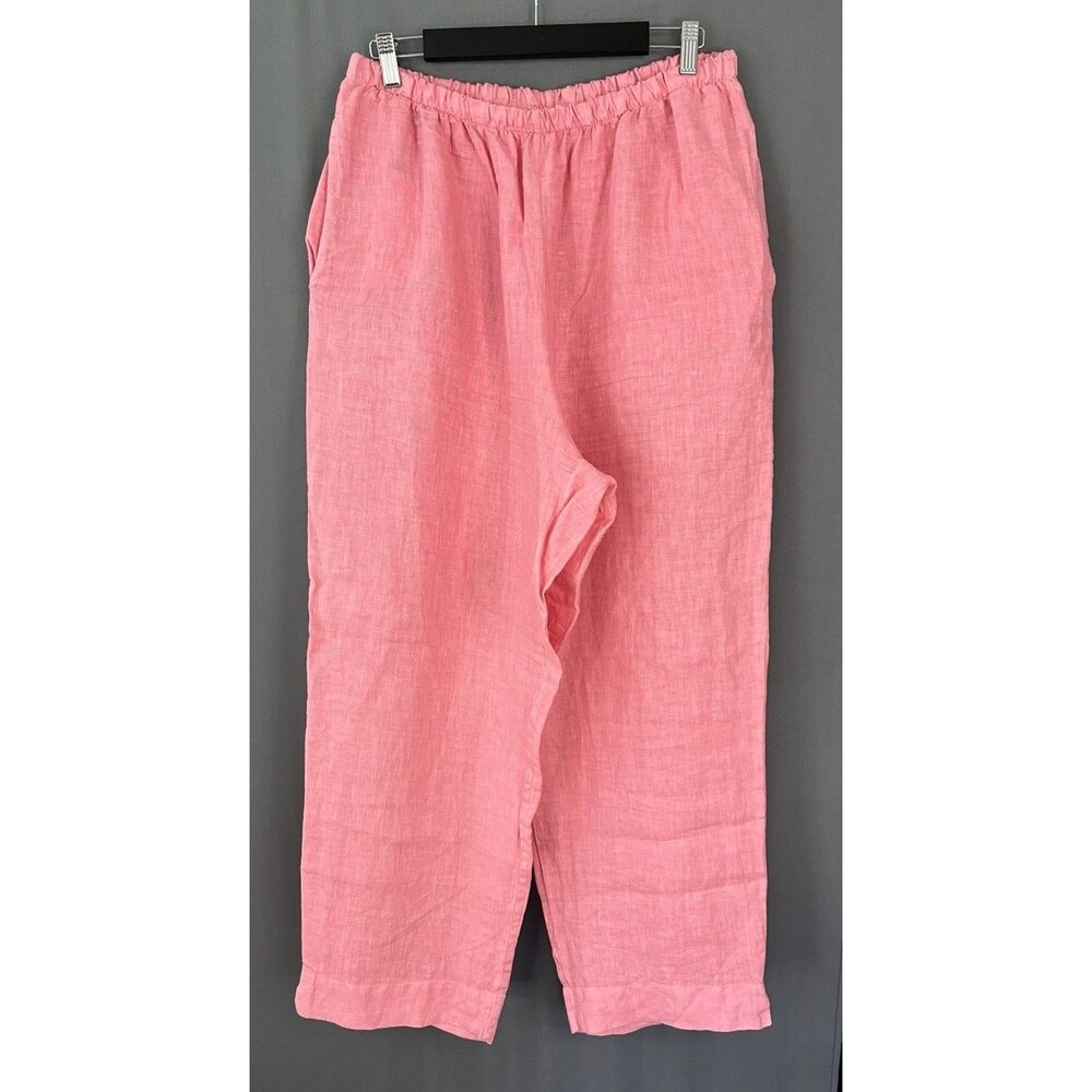 Bryn Walker Wide Leg Light Linen Pants Size XL Light Coral Pink Oversized Beach